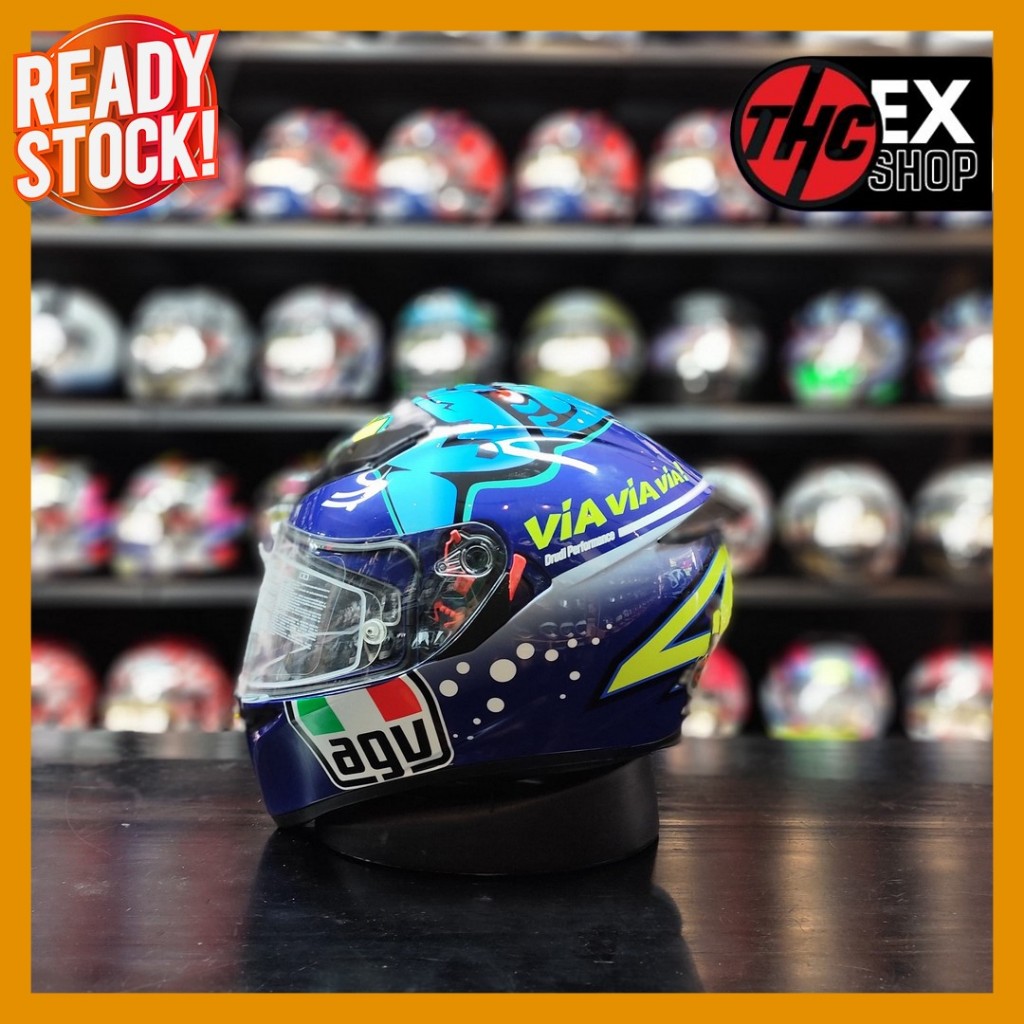 HELM AGV K3SV ROSSI MISANO 2ND SECOND SIZE XL FULL FACE HELMET AGV BLUE