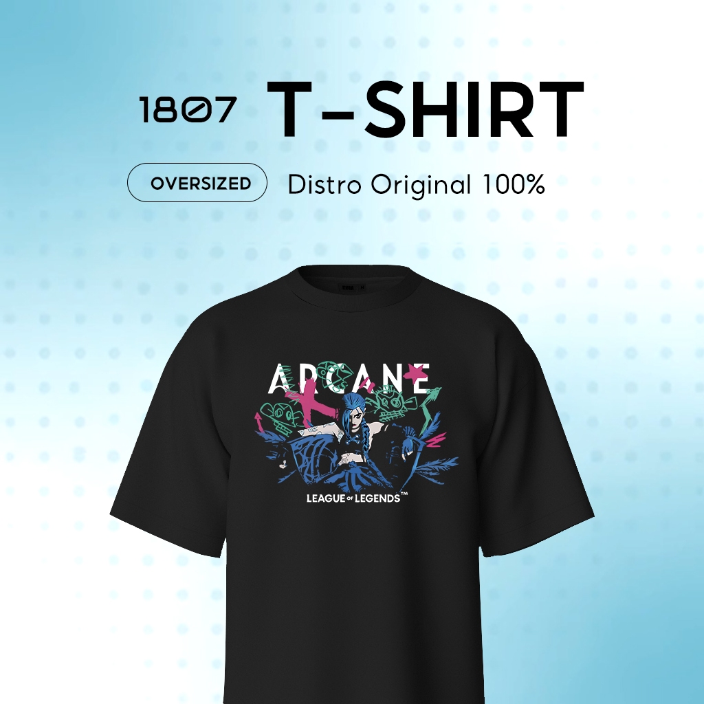 𝟏𝟖𝟎𝟕 𝐎𝐮𝐭𝐥𝐞𝐭𝐬 UNIQLO UT Arcane League of Legends Oversized Short T-Shirt Baju Atasan Wanita Terbaru |