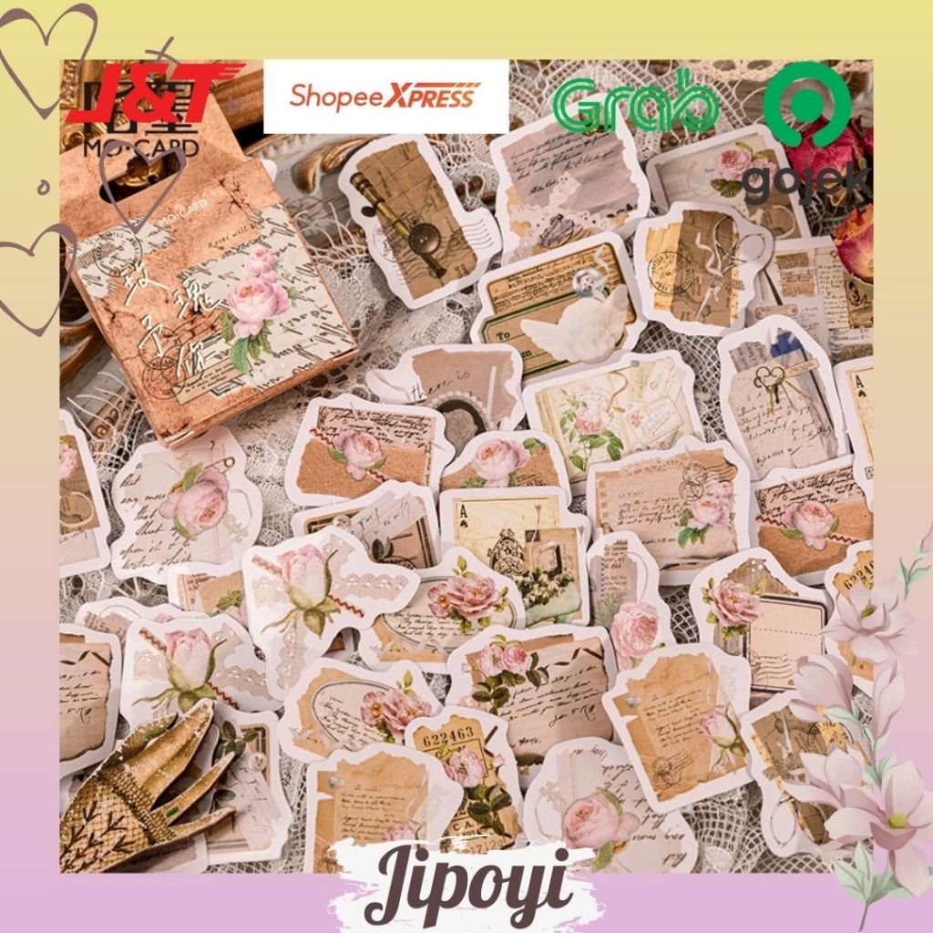 

46pcs Stiker Sticker Mawar Rose Flower Bujo Journaling Scrapbook Planner Aesthetic Lucu Jurnal