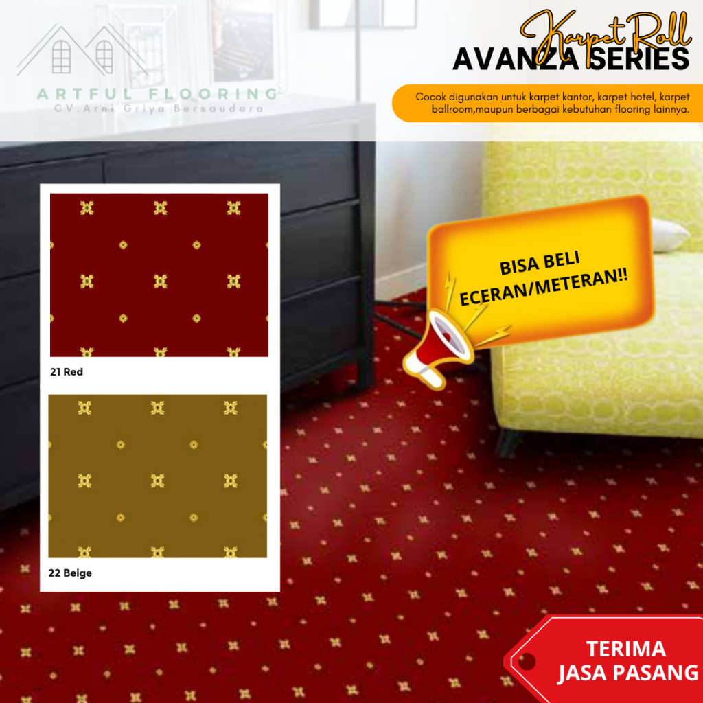 Karpet Meteran Harga Pabrik-Karpet Roll Avanza Tebal 13mm-Karpet Kantor,Hotel,Bioskop