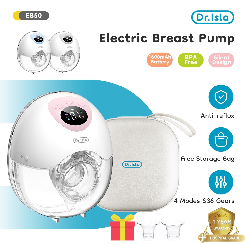 Dr.isla Pompa Asi Elektrik Handsfree 4 Mode 36 Level Breast Pump Portable 19mm 24mm 27mm Comes With 