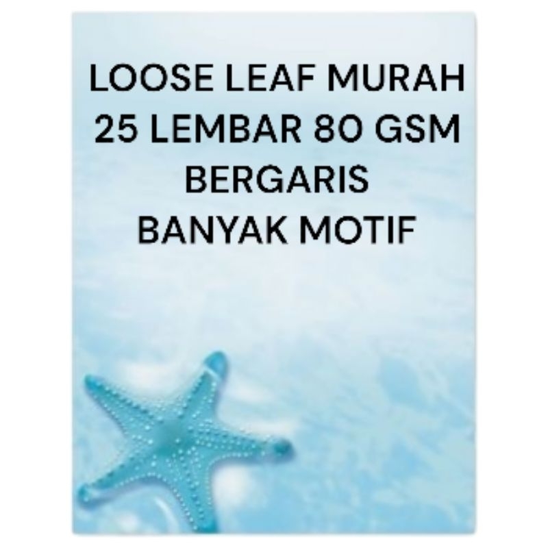

TERMURAH MOTIF KERTAS ISI ULANG LOOSELEAF A5 25 LEMBAR BERGARIS 80 GSM