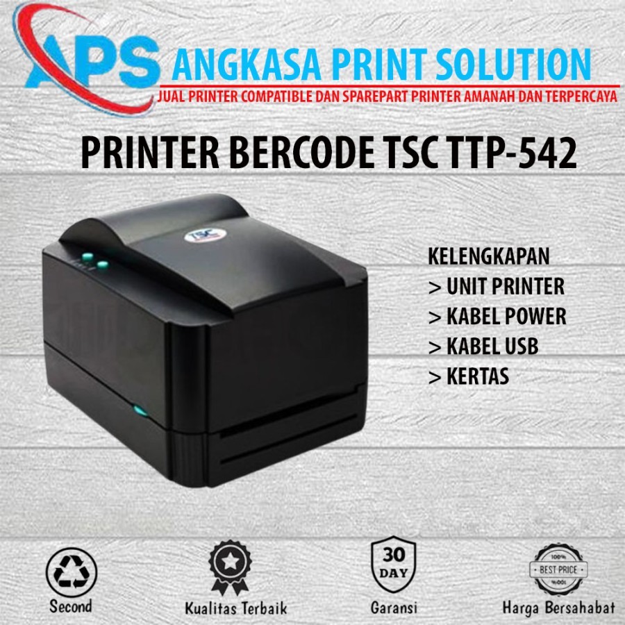 printer barcode TSC TTP - 542 thermal & direct thermal warna hitam pekat