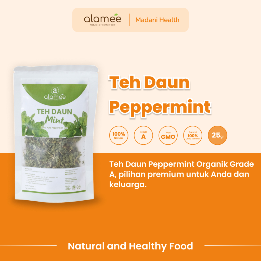 

ALAMEE Peppermint Tea Teh Daun Mint Organik Pappermint Papermint Kering Dried 25gr