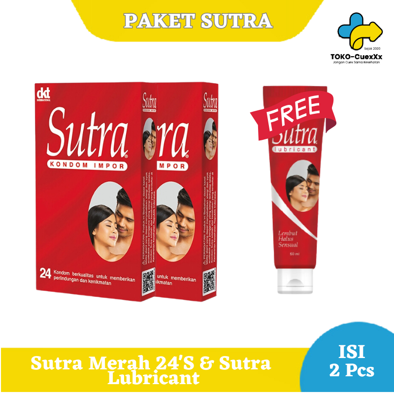 Kondom Sutra Merah 24s(Hot Package) x 2 & Lubricant Sutra