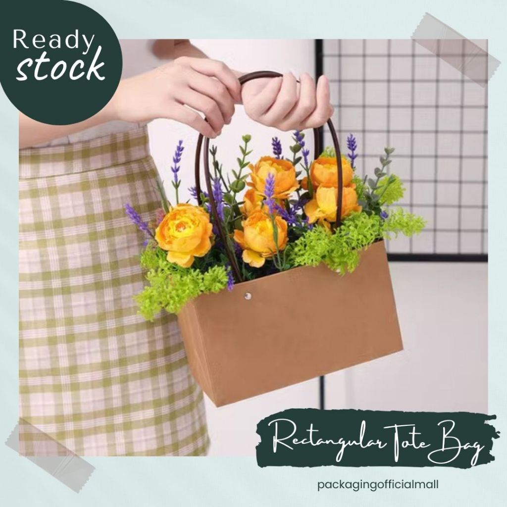 

RECTANGULAR TOTE BAG / KERANJANG BUKET BUNGA / AKSESORIS BUKET / FLORIST BAG SUPPLY / FLOWER BASKET / PAPER BAG