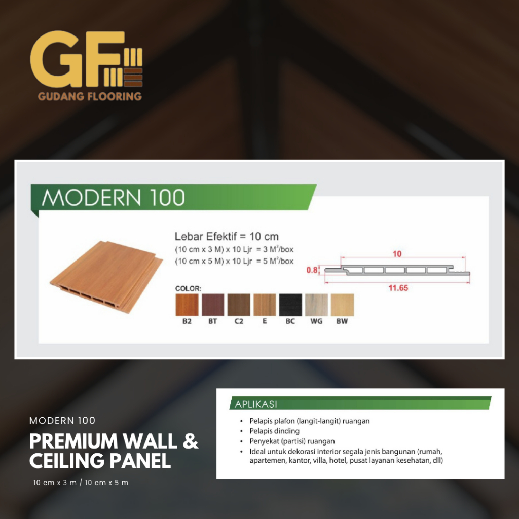 WPC Duma Panel Tipe Modern 100 Premium Wall & Ceiling Panel