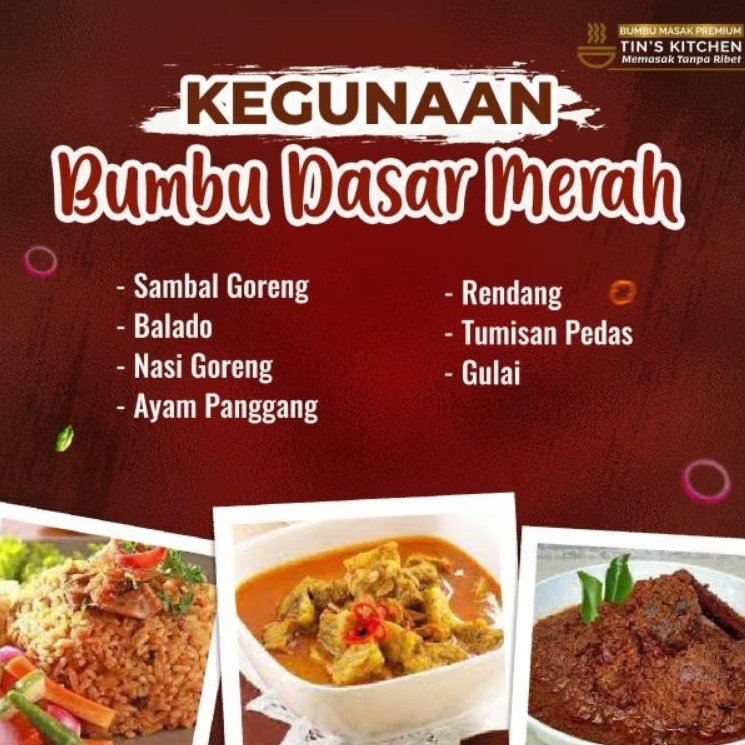 

Bumbu Dasar Merah Tins Kitchen Ukuran Reguler / Bumbu Dasar / Bumbu Homemade / Bumbu Instan / Bumbu Tanpa Pengawet / Bumbu Tanpa MSG