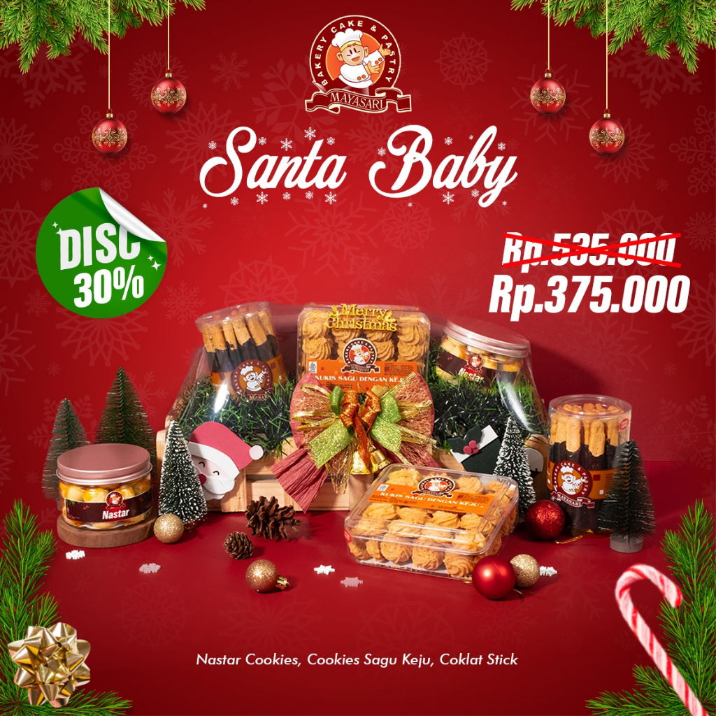 

Parcel / Hampers Special Christmas - Santa Baby - Mayasari Bakery