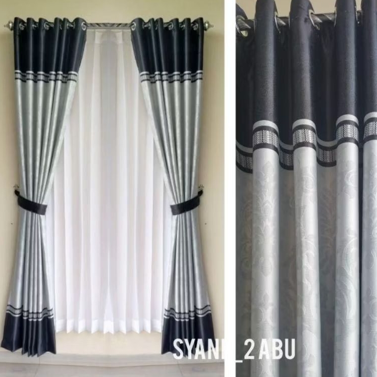 gorden blackout import curtain dekorasi rumah kain kombinasi warna, tersedia untuk ukuran jendela/ P