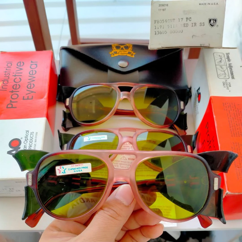Vintage American Optical Safety Glasses 1970-1980s Original made in U.S.A Frame besi tanam Engsel be