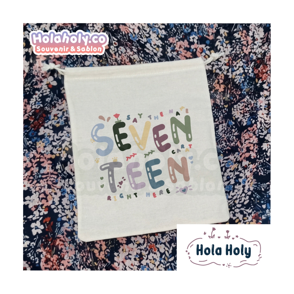 Pouch Serut SEVENTEEN Kanvas Gemes KPOP Fankit Gift Kado Kpop Korea