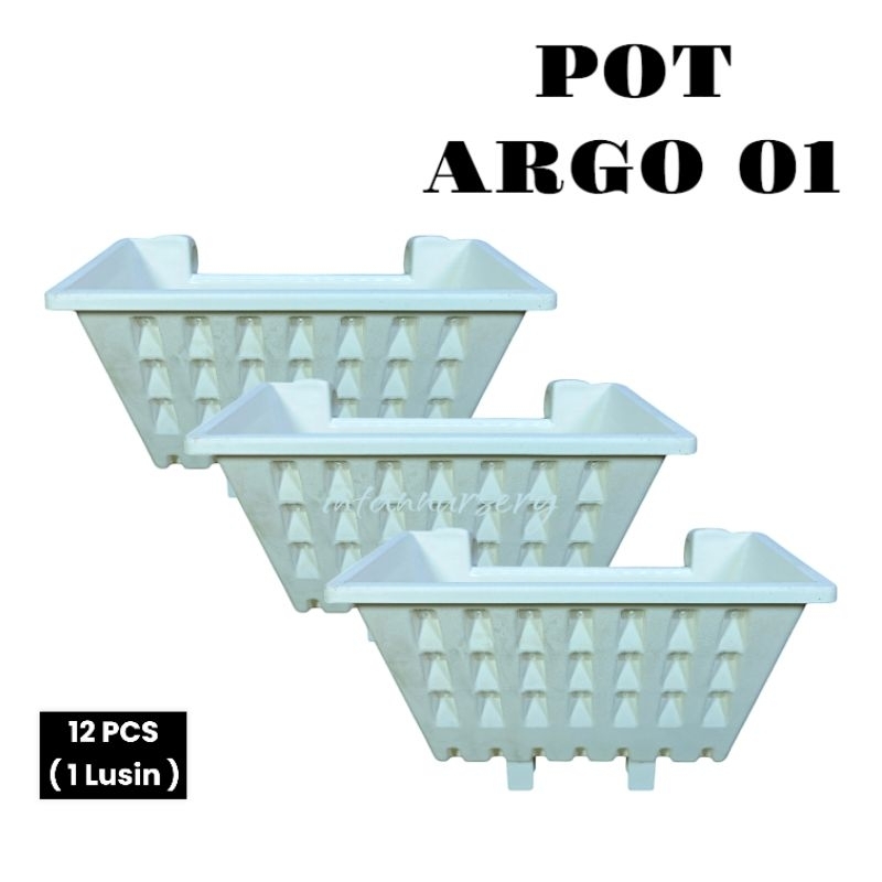 Pot Dinding ARGO 01 Putih ( 12 PCS ) Pot Dinding Pot Tempel Pot Cantol Pot Vertikal Garden