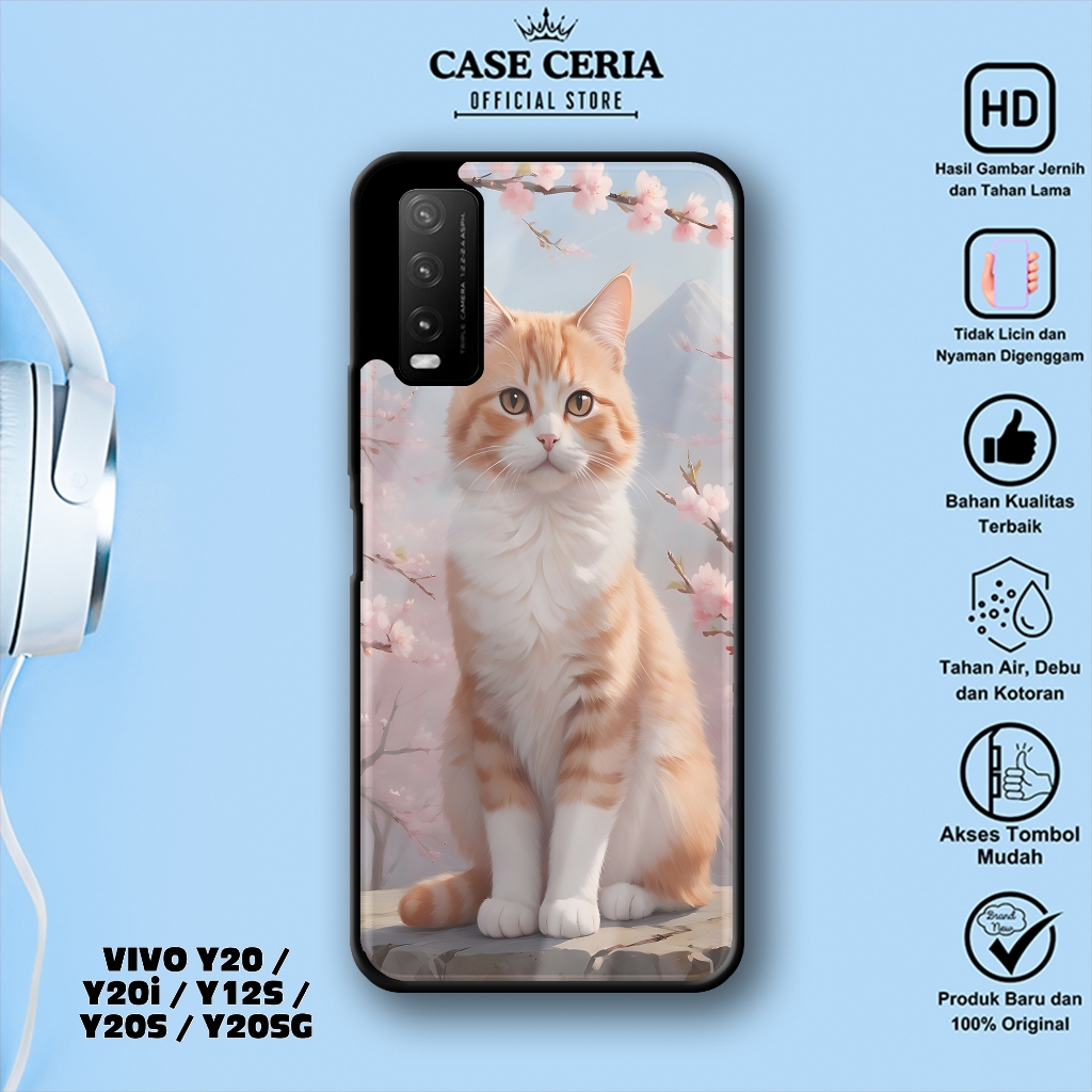 Case Vivo Y20/ Y20i/ Y12S/ Y20S/ Y20SG - Casing Vivo Y20 ( Cute Cat ) - Silikon Case – Kesing HP