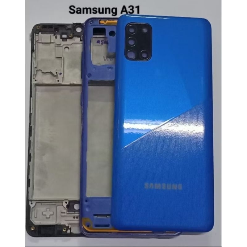BACKDOR BACKDOR TUTUP BELAKANG+BEZZEL TULANG TENGAH+FRAME/TATAKAN LCD SAMSUNG A31/A315  FULLSET