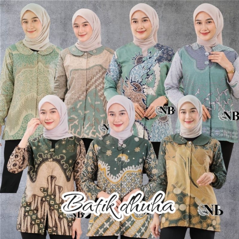 ATASAN BATIK WANITA WARNA HIJAU IJO / BLOUSE BATIK ZIPPER ZEBRA WARNA HIJAU TOSKA / BLUS BATIK WANIT