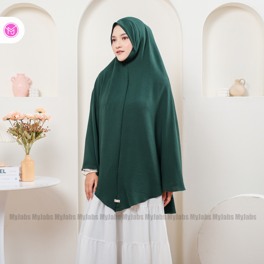 Hijab Dagu Malaysia Jumbo Crinkle Airflow / Bergo Malay Dagu Jumbo XXL Crinkle Airflow Premium