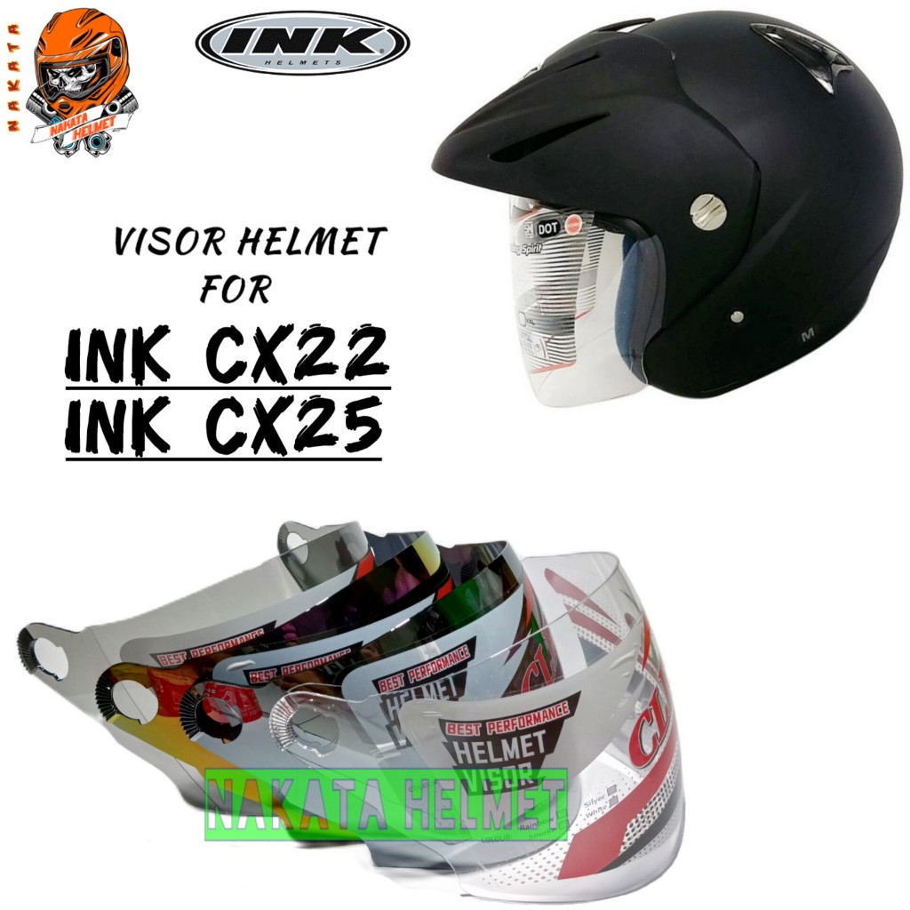 Kaca helm INK CX22 CX25 visor helmet ink cx 22 25 warna hitam bening silver pelangi