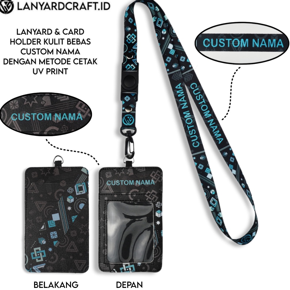 

Paket Promo V3 Id Card Holder Leather Custom Lanyard Custom Nama Abstract Series Gantungan Tali Lanyard Holder Id Card Kulit UV Print