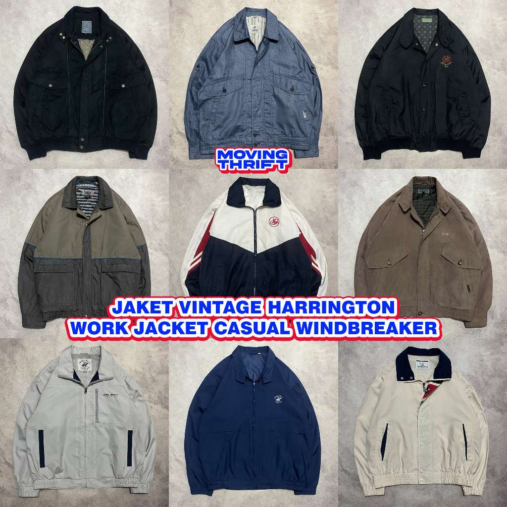 JAKET MURAH VINTAGE (GRATIS ONGKIR & COD) HARRINGTON, CASUAL FLIGHT JACKET, WORK JACKET BOXY CORDURO