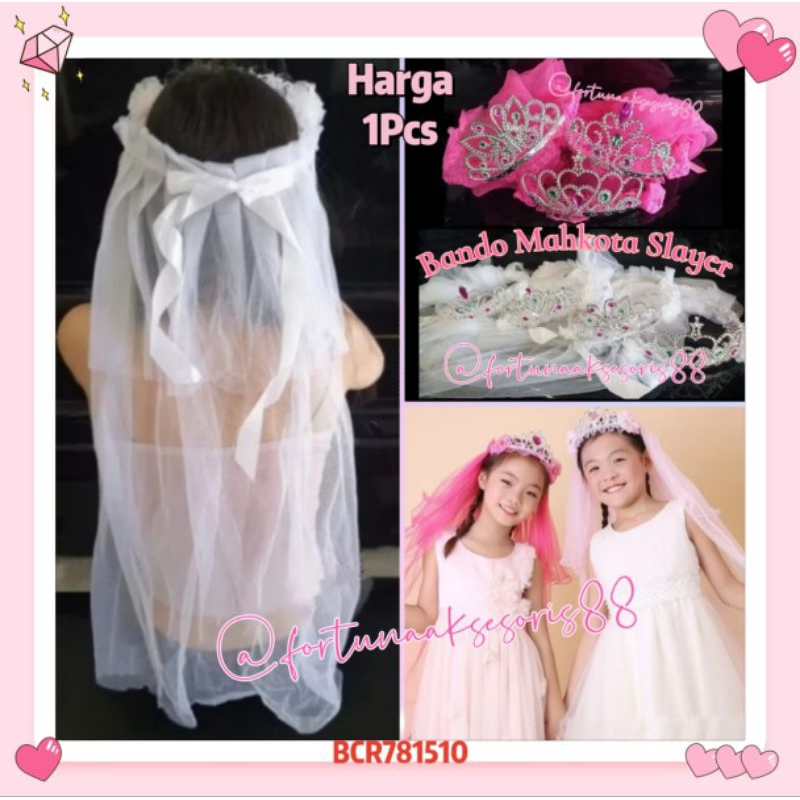 BANDO MAHKOTA SELAYAR TILE /  BANDO MAHKOTA KERUDUNG / BANDO SLAYER MAHKOTA KELILING PENGANTIN ANAK 