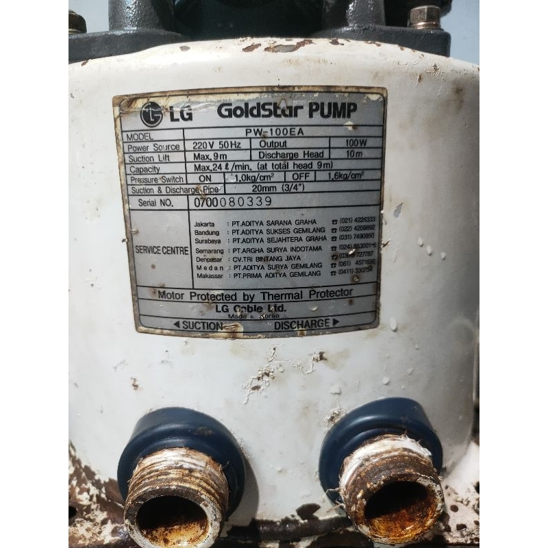 pompa air tabung LG goldstar pw100ea