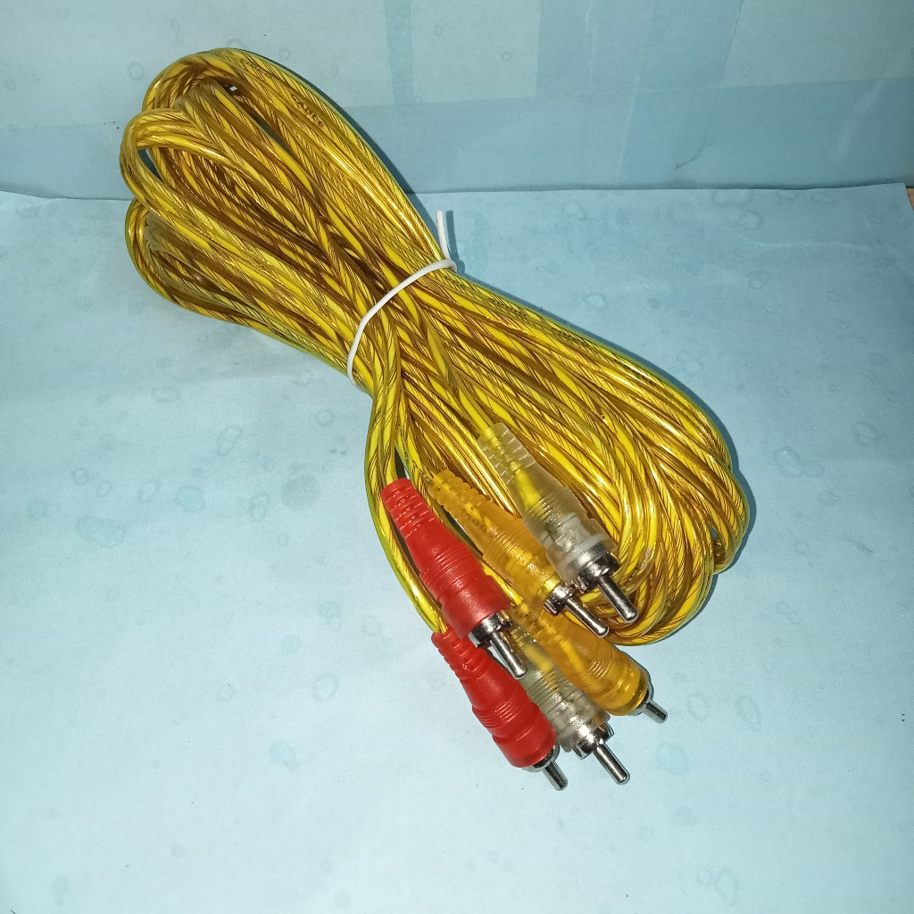 Kabel 3 RCA to 3 RCA Transparan Kabel 6 RCA Transparan Kabel DVD ke TV Kabel Speaker Kabel Audio