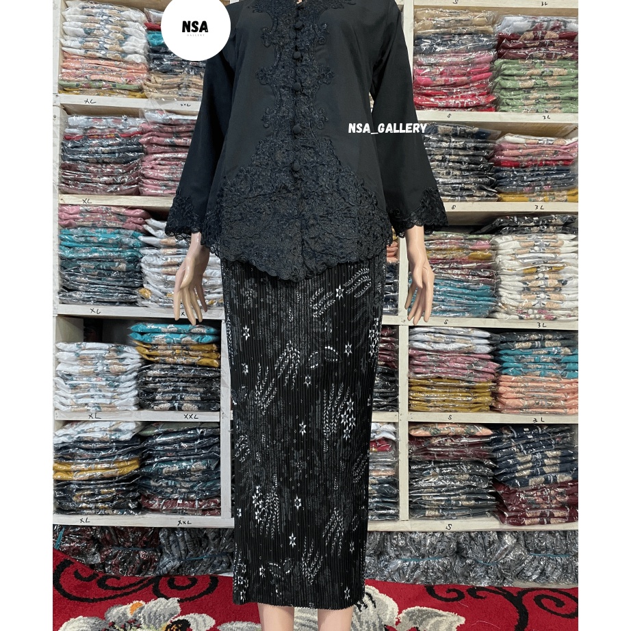 Kebaya Encim Modern Polos Tangan Panjang