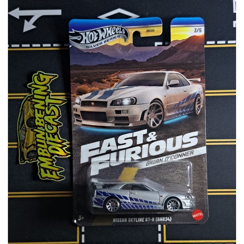 HOT WHEELS NISSAN SKYLINE GT-R (BNR34) FnF Brian O'Conner