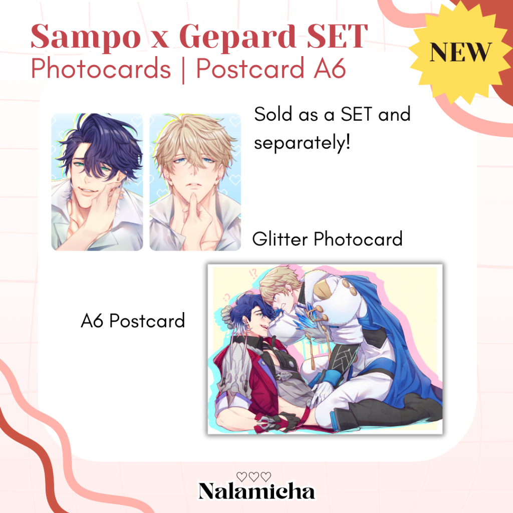 HSR Honkai Star Rail Gepard Sampo Glitter Photocard Postcard Fanmerch SET by Nalamicha Art