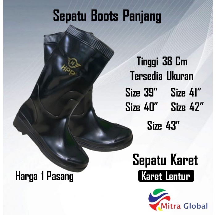 Boots Karet Panjang Sepatu Boots Karet Panjang Hitam Anti Air Pria Proyek Panjang / Sepatu Boots Hit