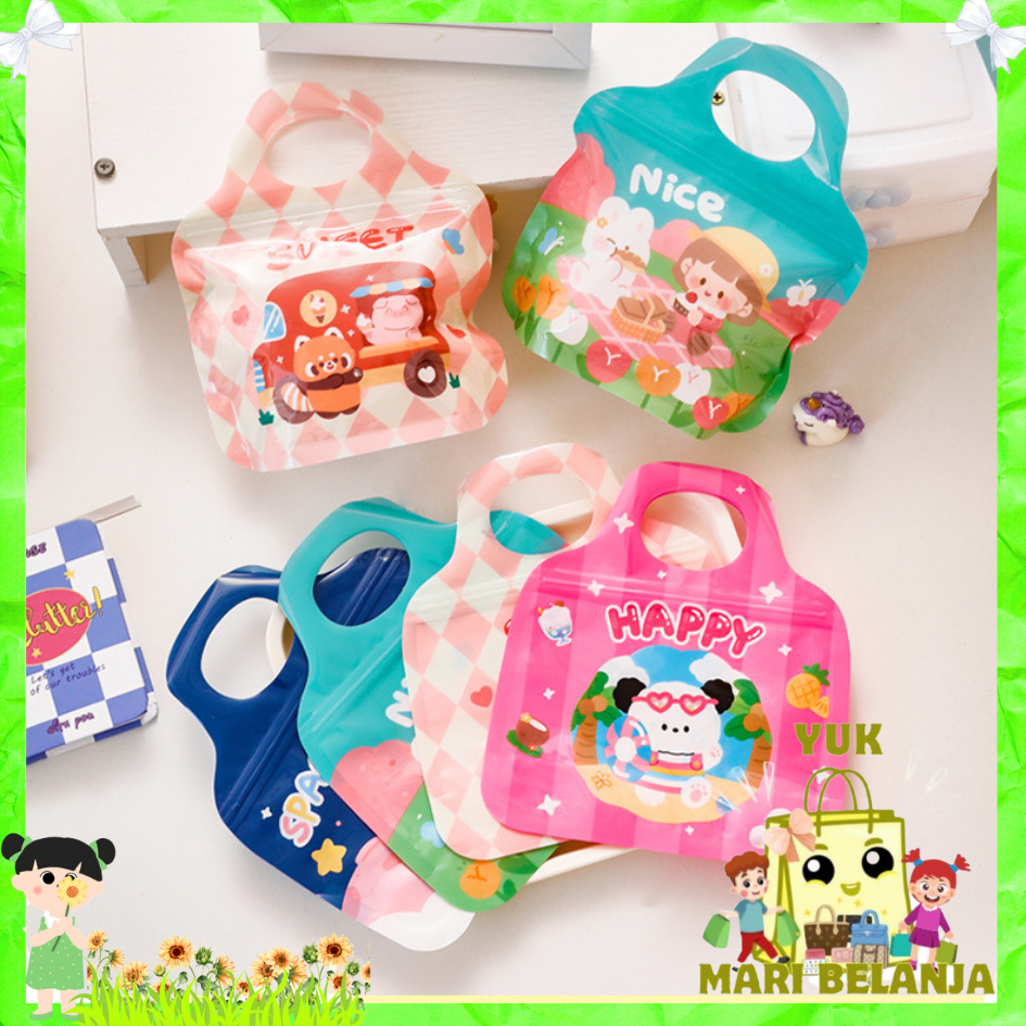 

YMB Plastik Ziplock Mini Tas Jinjing Plastic Bag Zipper Karakter Hewan Goodie Bag Permen Biskuit Anti Air Hampers Lucu Motif Kartun Berwarna Full Color Tas Hampers Snack Ulang Tahun Anak