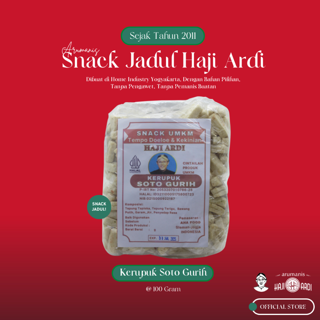 

Kerupuk Soto Gurih Snack Jadul Haji Ardi