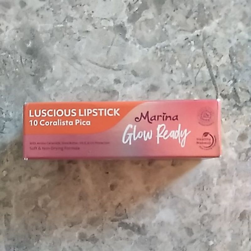 Marina Luscious Lipstik Glow Ready 4,3gr - 10 Coralista Pica