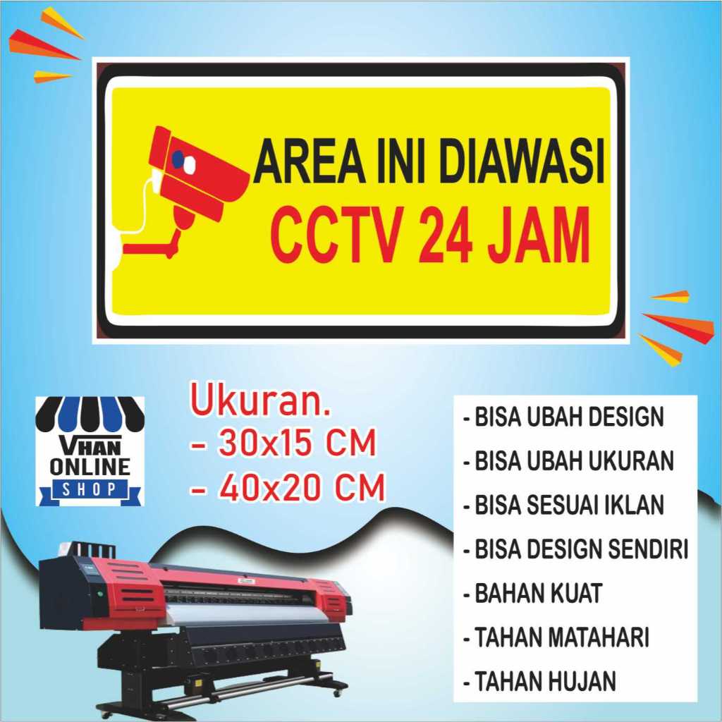 

Cetak Sticker Dengan Kata Kata CCTV Bahan Cerah Kuning