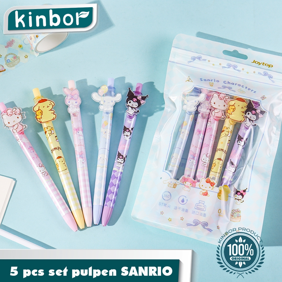 

5pcs pulpen set / Pulpen gel mekanik 0.5mm/ Pulpen mekanik Kuromi Cinamoroll