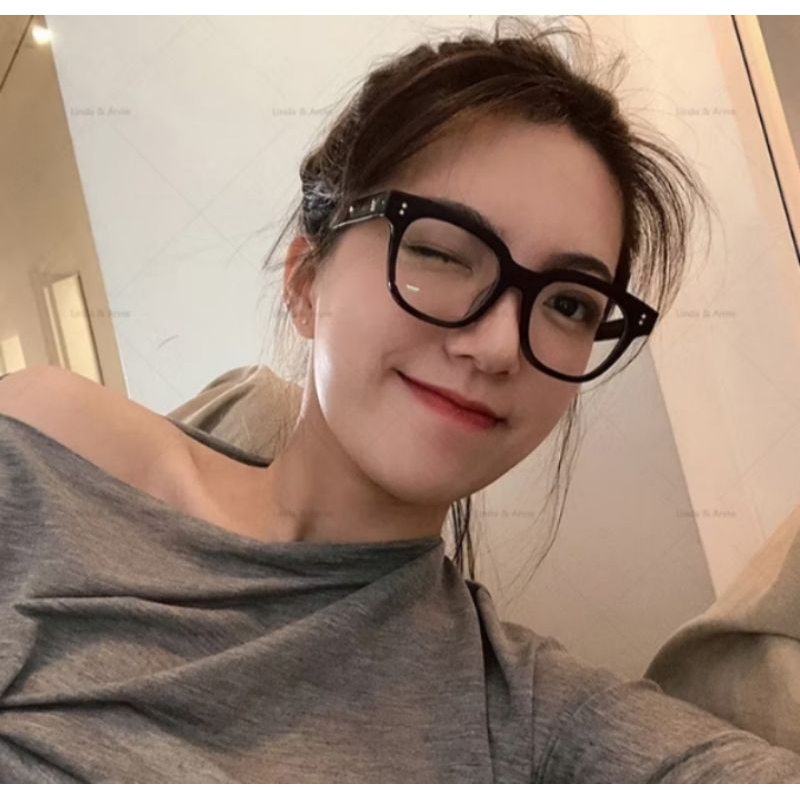 kacamata kotak pria wanita anti UV lensa bening