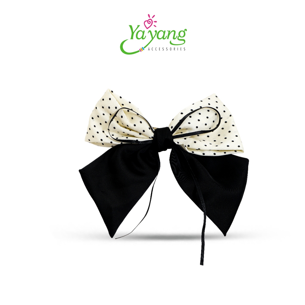 Yayang Jepitan Rambut Perempuan Pita POLKADOT Korea Style - NAJ1674