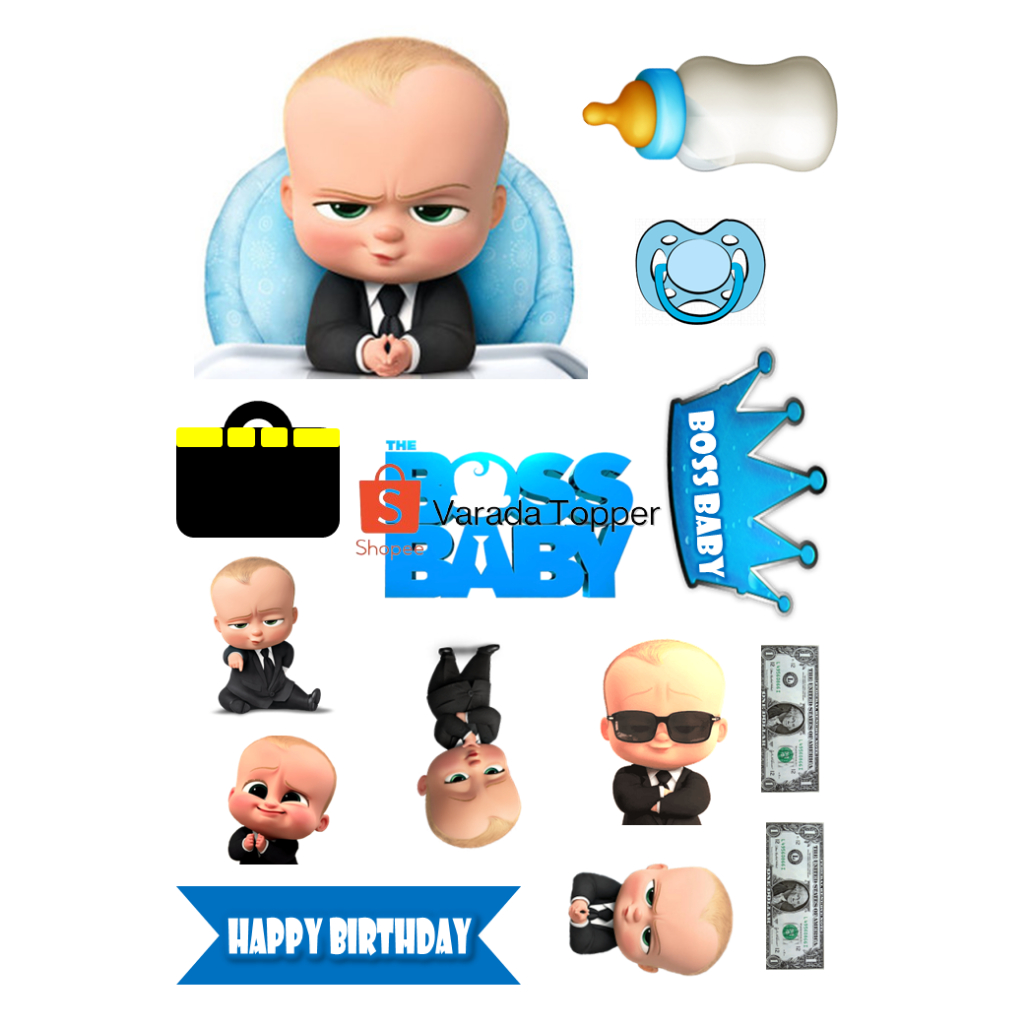 Topper BABY BOSS Custom nama/ Hiasan Cake BOSS BABY