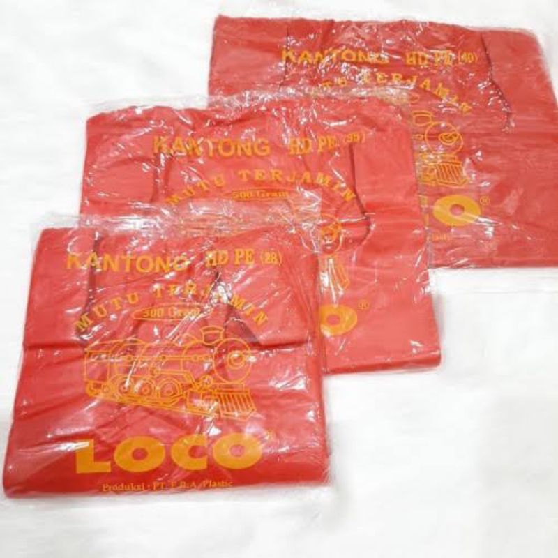 Kantong Plastik merah Hd Merah 40cm kantong kresek merah tebal 40 loco