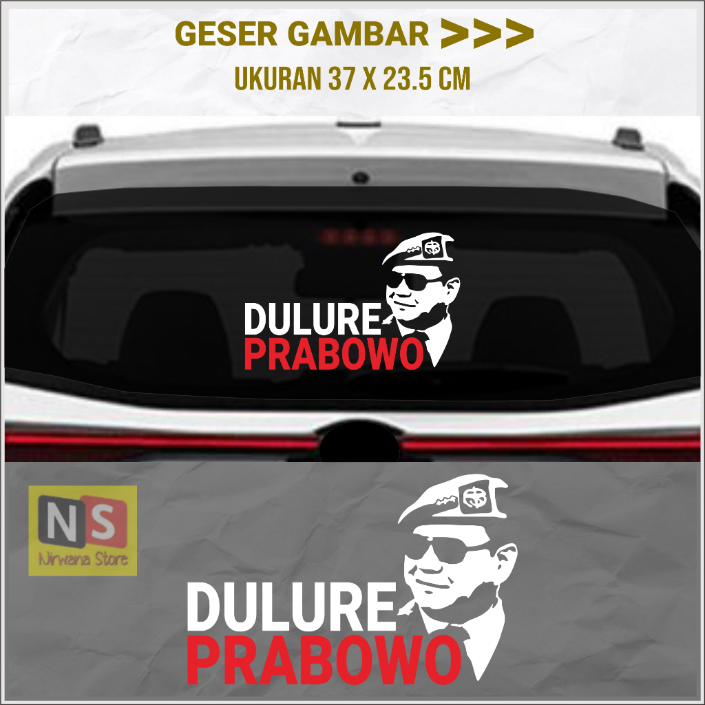 Stiker Dulure Prabowo Gibran 2024 - Cutting Stiker Mobil Motor