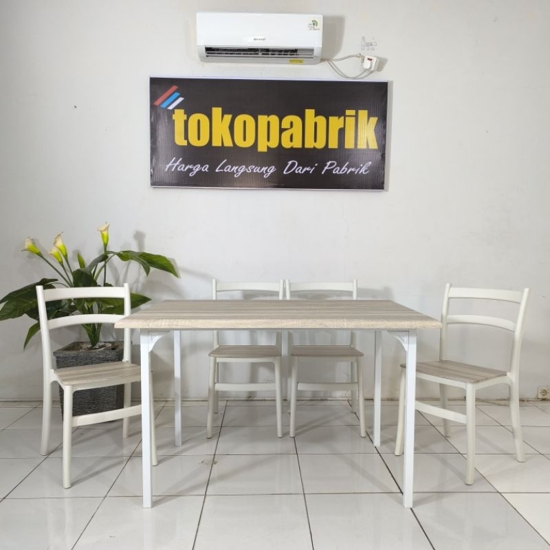 Olympic Furniture Set Meja Makan 4 Kursi Bahan Kuat Kokoh dan Tahan Lama