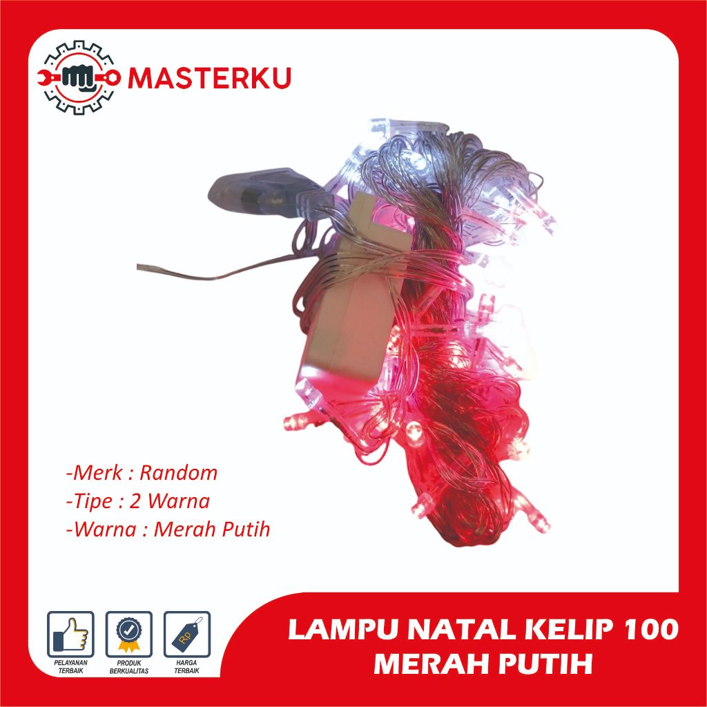 LAMPU NATAL KELIP 2 WARNA MERAH PUTIH /LAMPU HIAS NATAL/LAMPU KELIP NATAL/LAMPU POHON NATAL