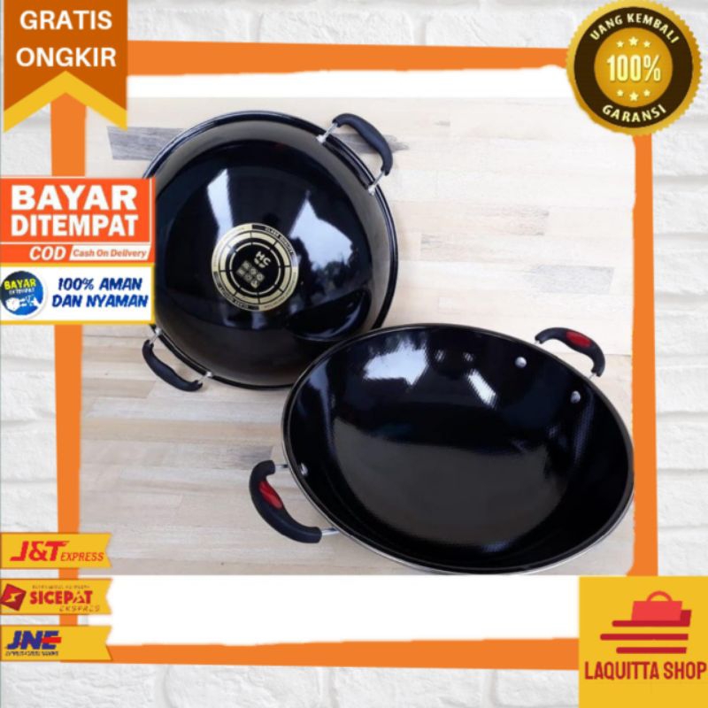 wajan enamel panci hitam kuping wajan anti lengket anti gores wajan enamel kuping food grade tidak l