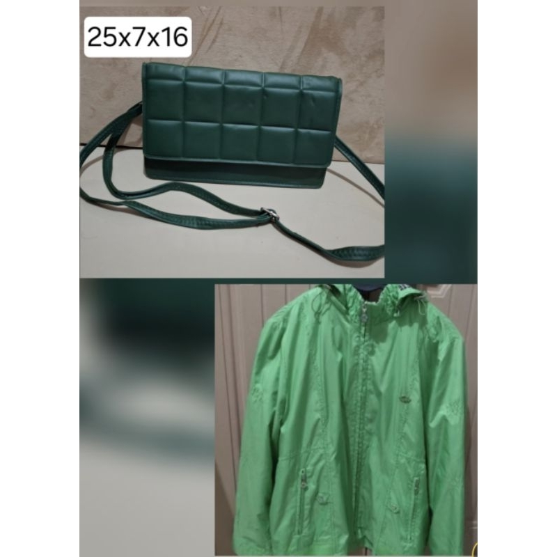 ‼️SALE‼️ Sling Hijau botol ala botega / Slempang Ala, Free Jaket