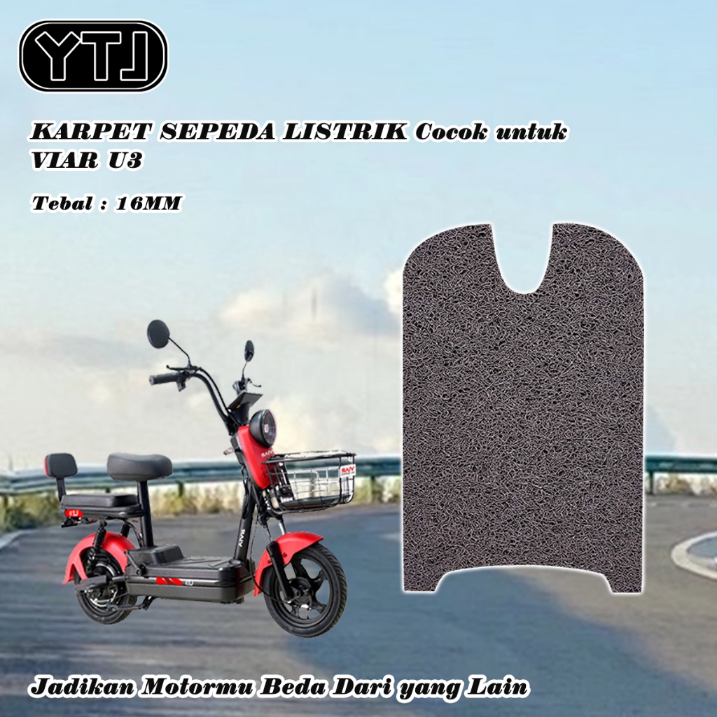 YTJ Karpet Khusus Sepeda Listrik Pvc Mie Bihun Custom Karpet Sepeda Listrik VIAR U3