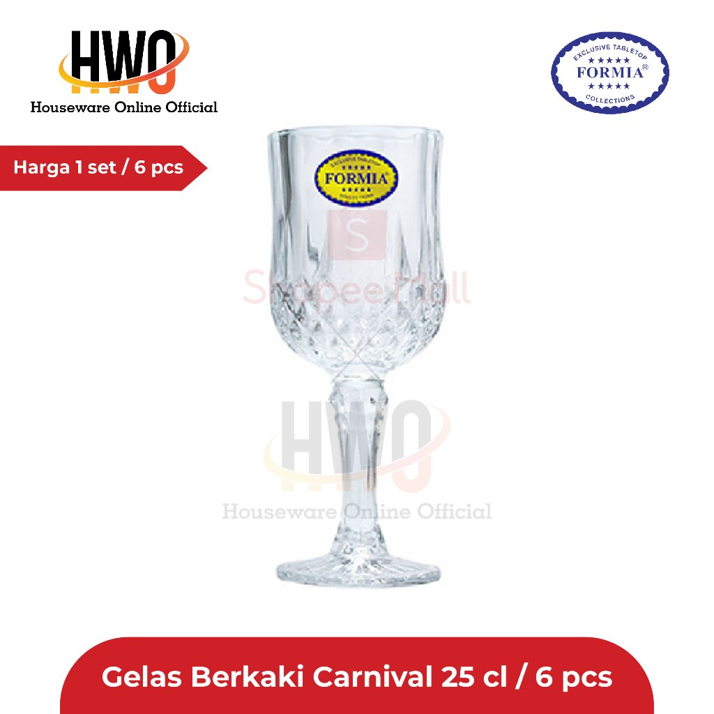 Formia Gelas Berkaki Carnival 25 Cl / 6 pcs