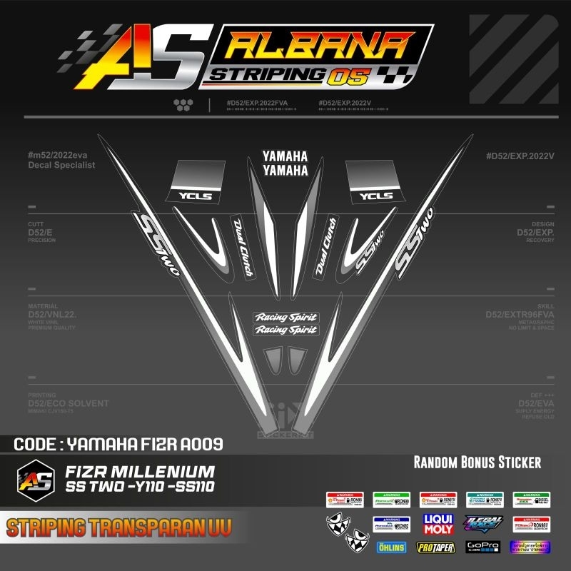 STIKER F1ZR TRANSPARAN/STRIPING F1ZR SS TWO/Y110/SS 110/LIS F1ZR