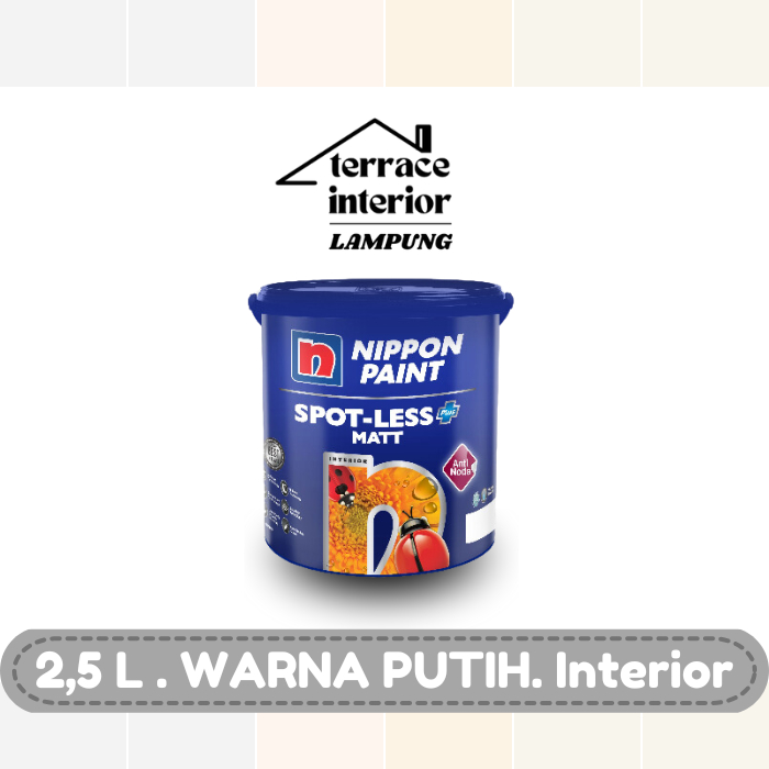 Cat Tembok Nippon Paint Spotless Plus Matt Interior Warna Putih 2.5 Liter