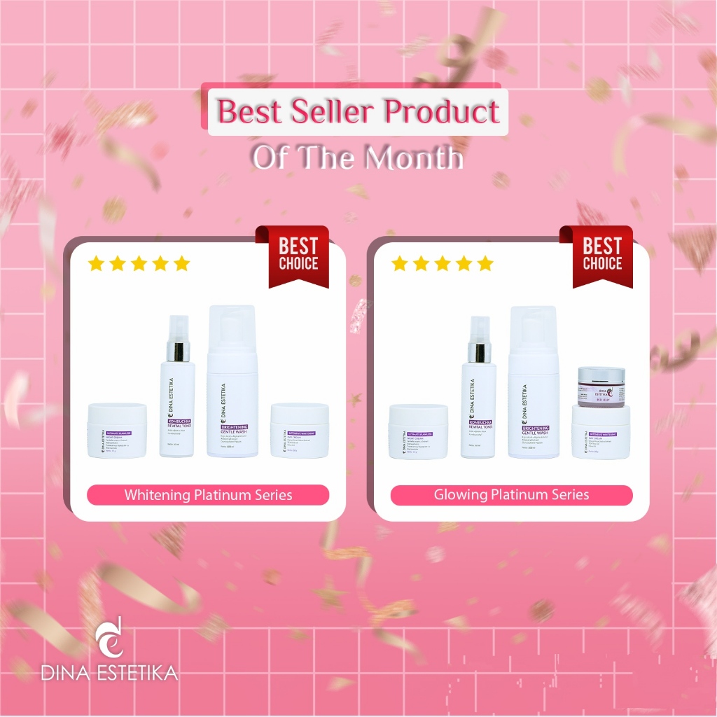 WHITENING GLOWING PLATINUM SERIES DINA ESTETIKA SKINCARE BPOM ONLINE TERBAIK KONSULTASI SKINCARE ONL